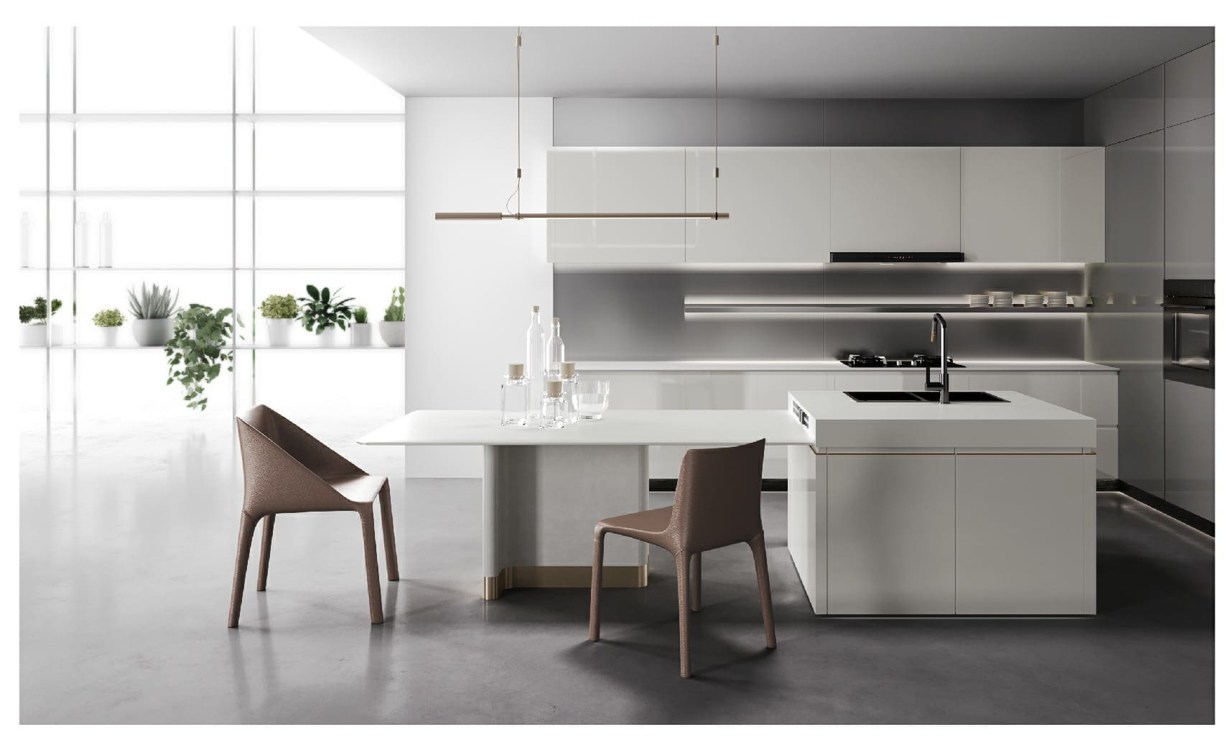 BOFEI PRO kitchen showing aligned island and dining surfaces