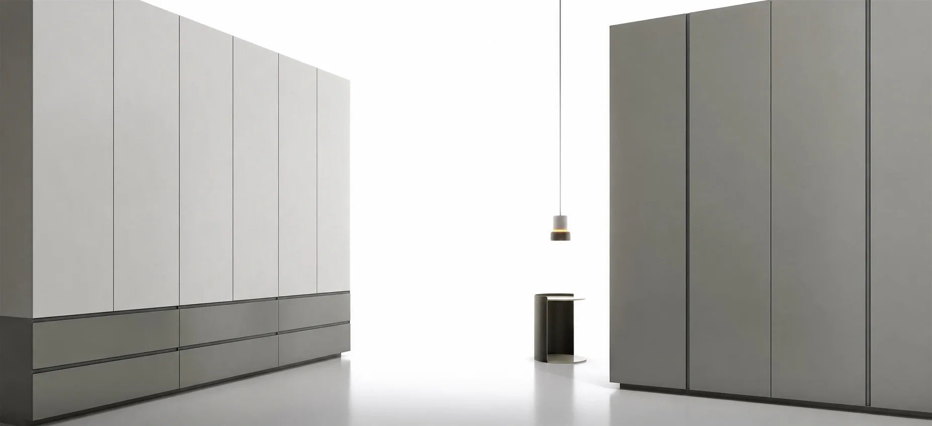 BOFEI PRO wardrobe in soft white and grey