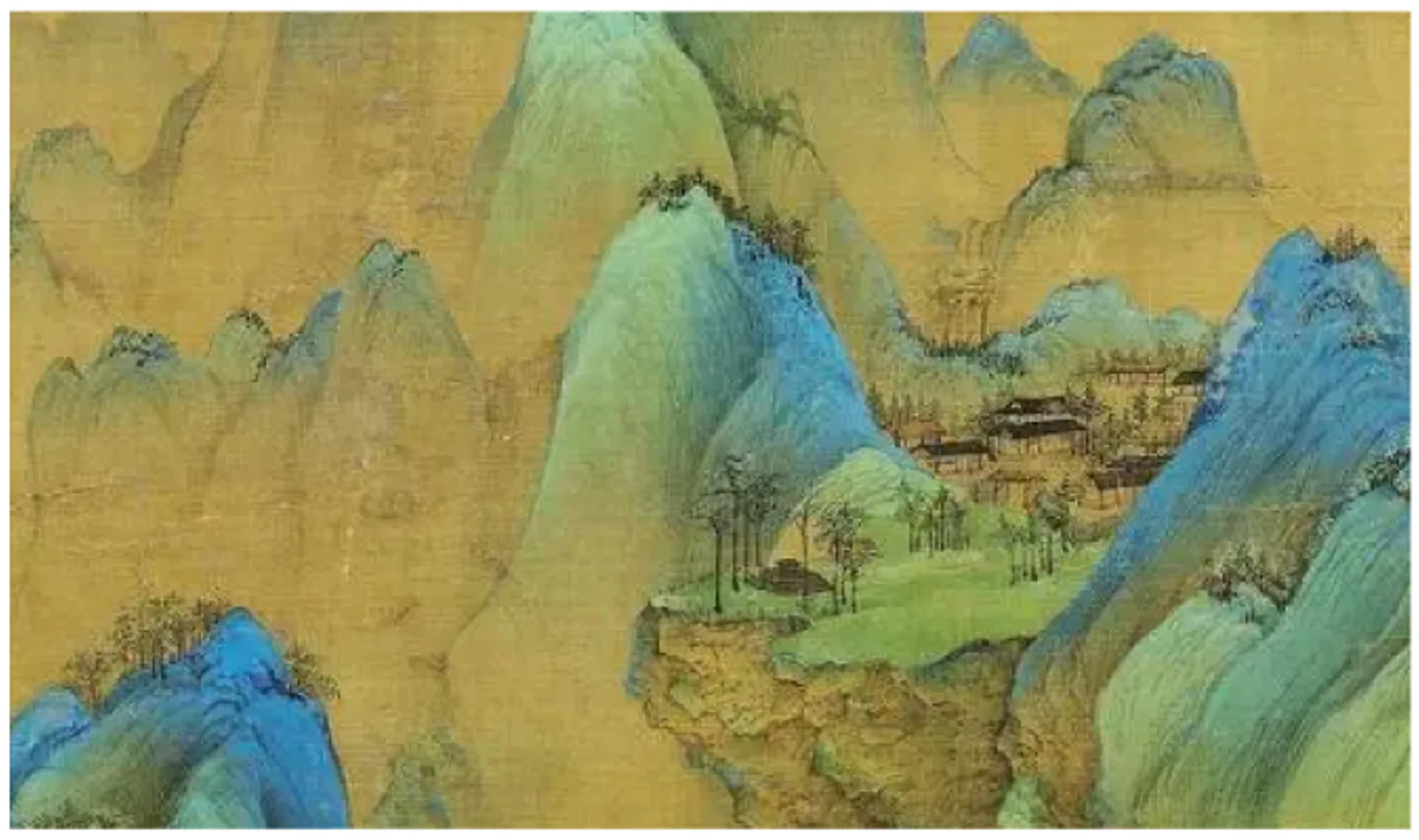 Blue-green Chinese landscape painting inspiring CHONGSU 2046