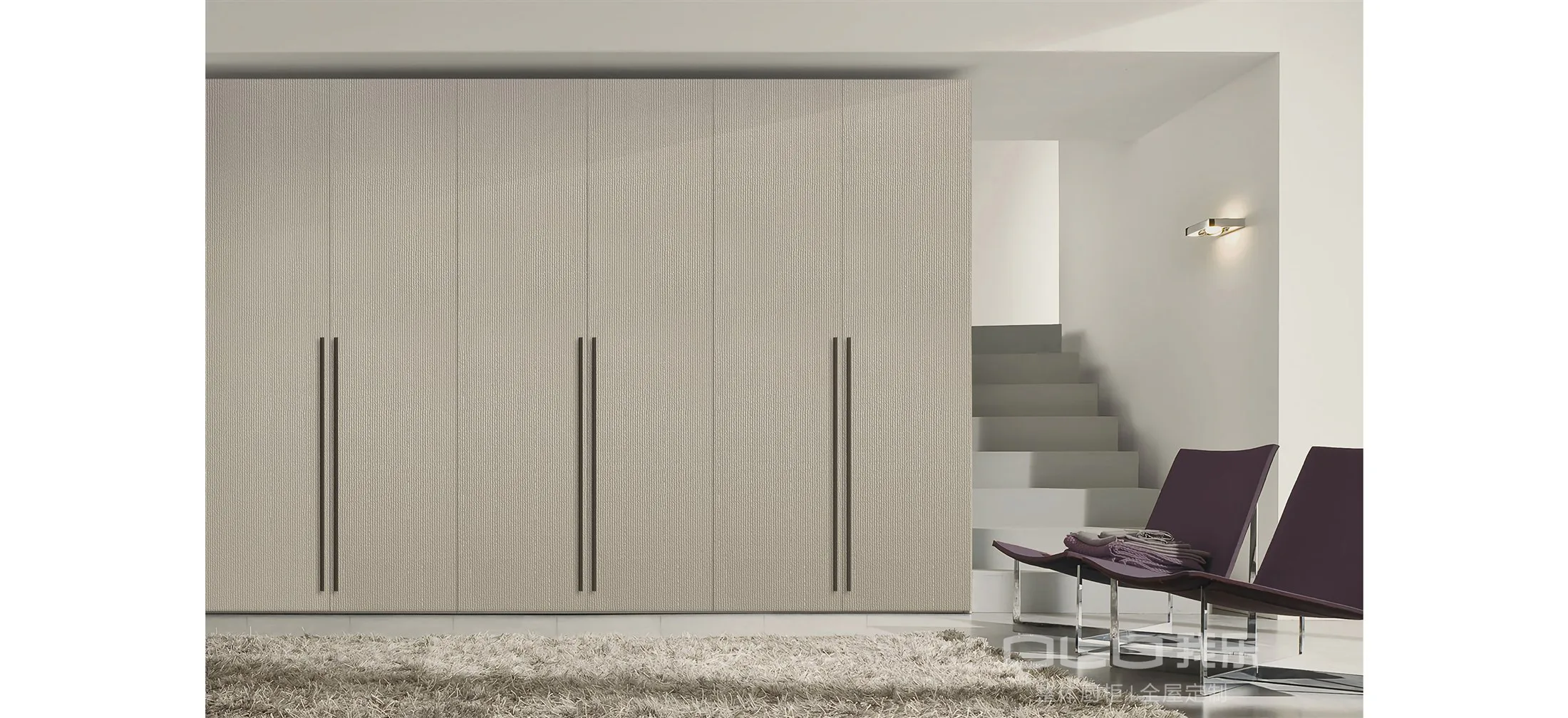 CHOPIN PRO full-height wardrobe with long dark handles