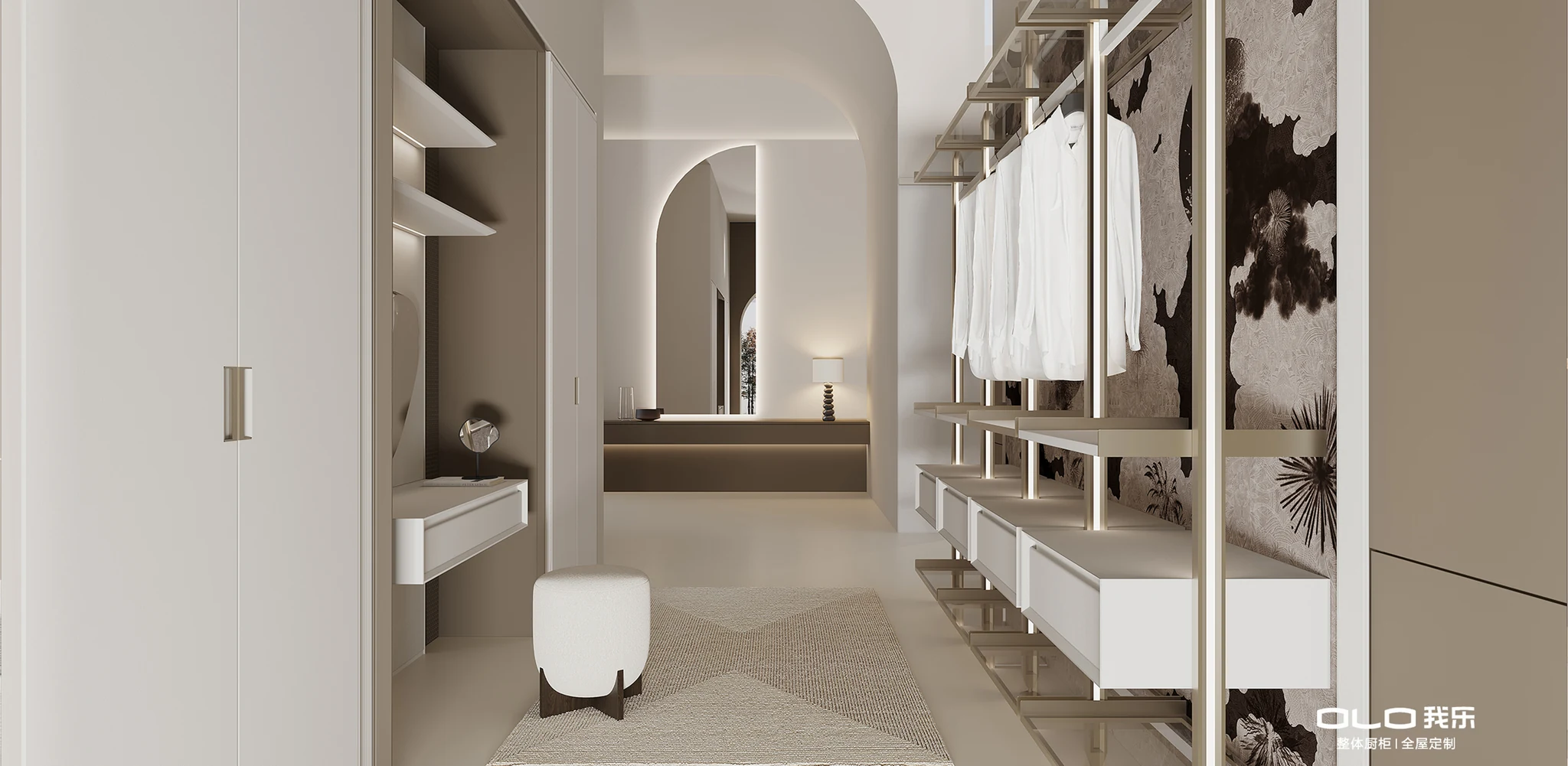 FIREWORKS open wardrobe and vanity composition