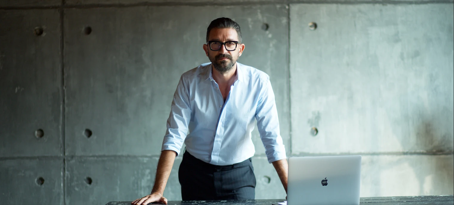 Italian designer Roberto Zimmile in his studio