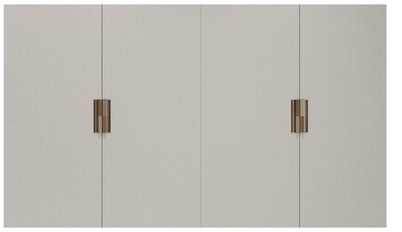 FUTURE PRO textured ivory doors with bespoke paired handles