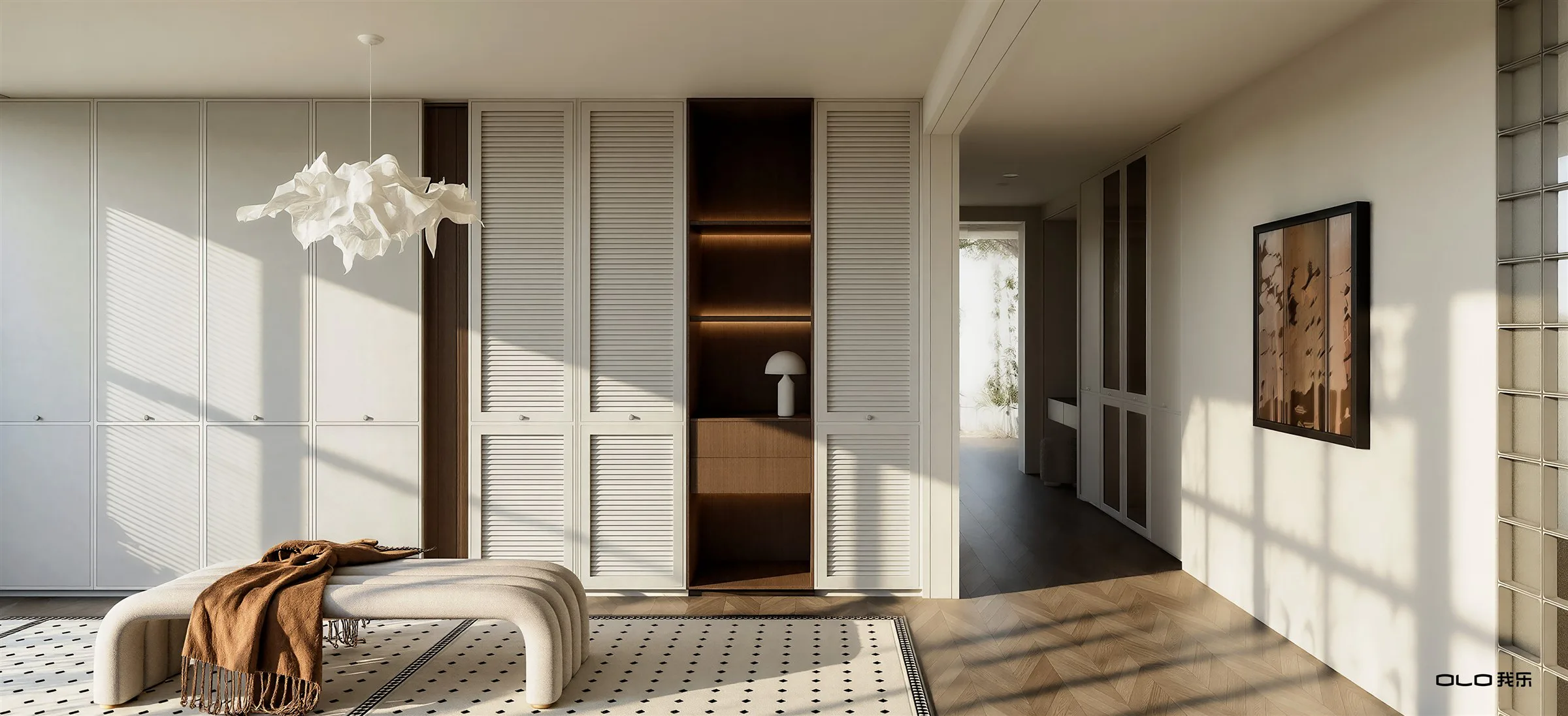 MAILLARD sunlit dressing and wardrobe interior