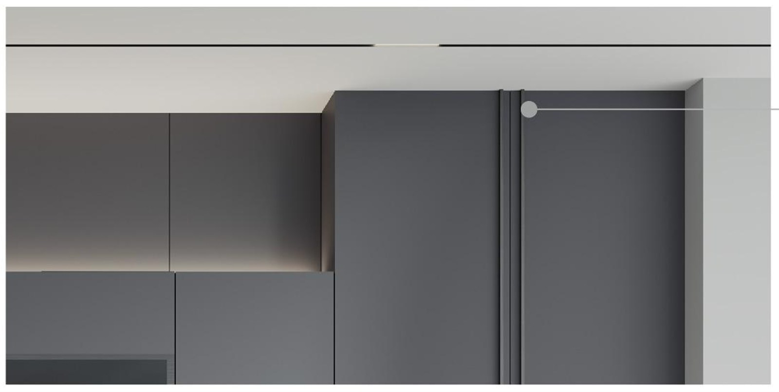 MORANDI glass display cabinet and PET door detail