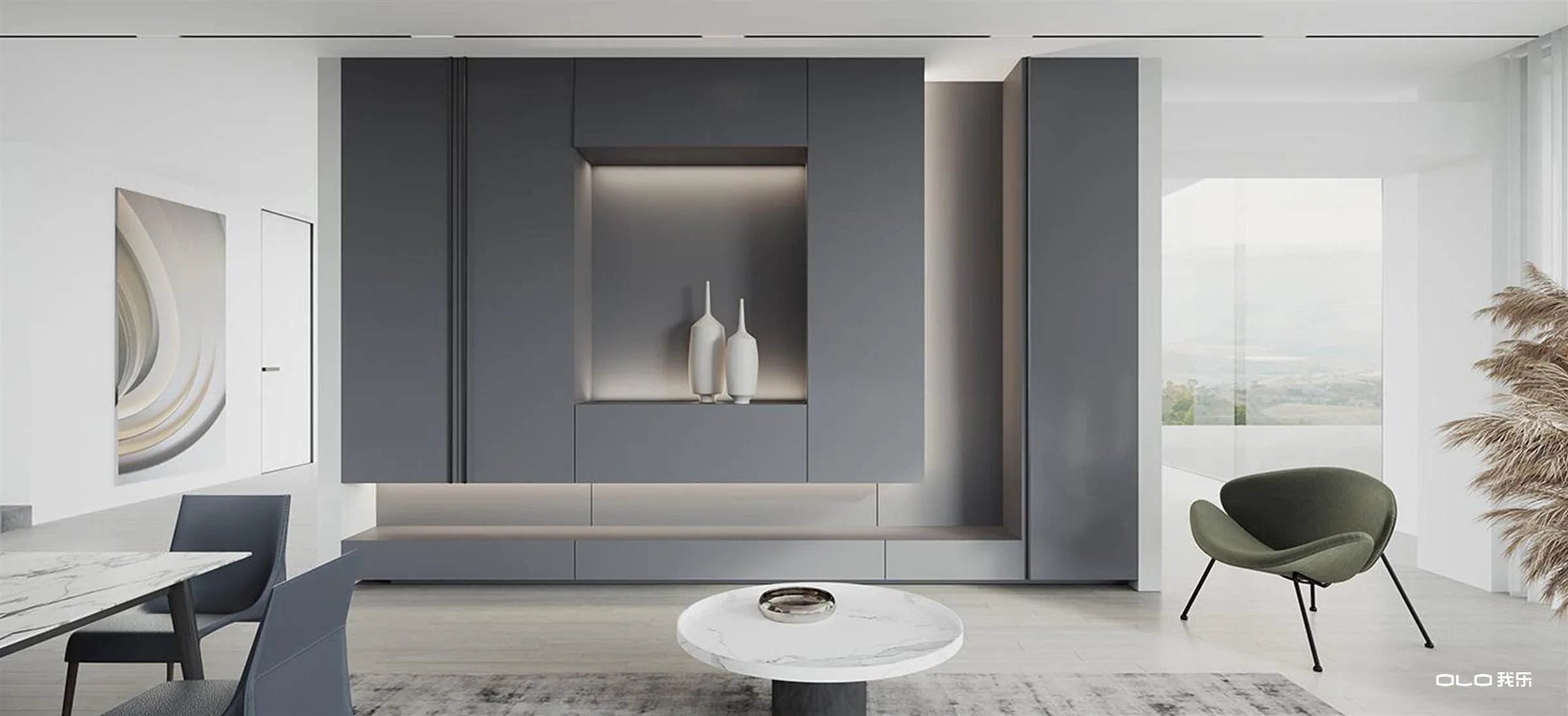 MORANDI floating display and storage wall