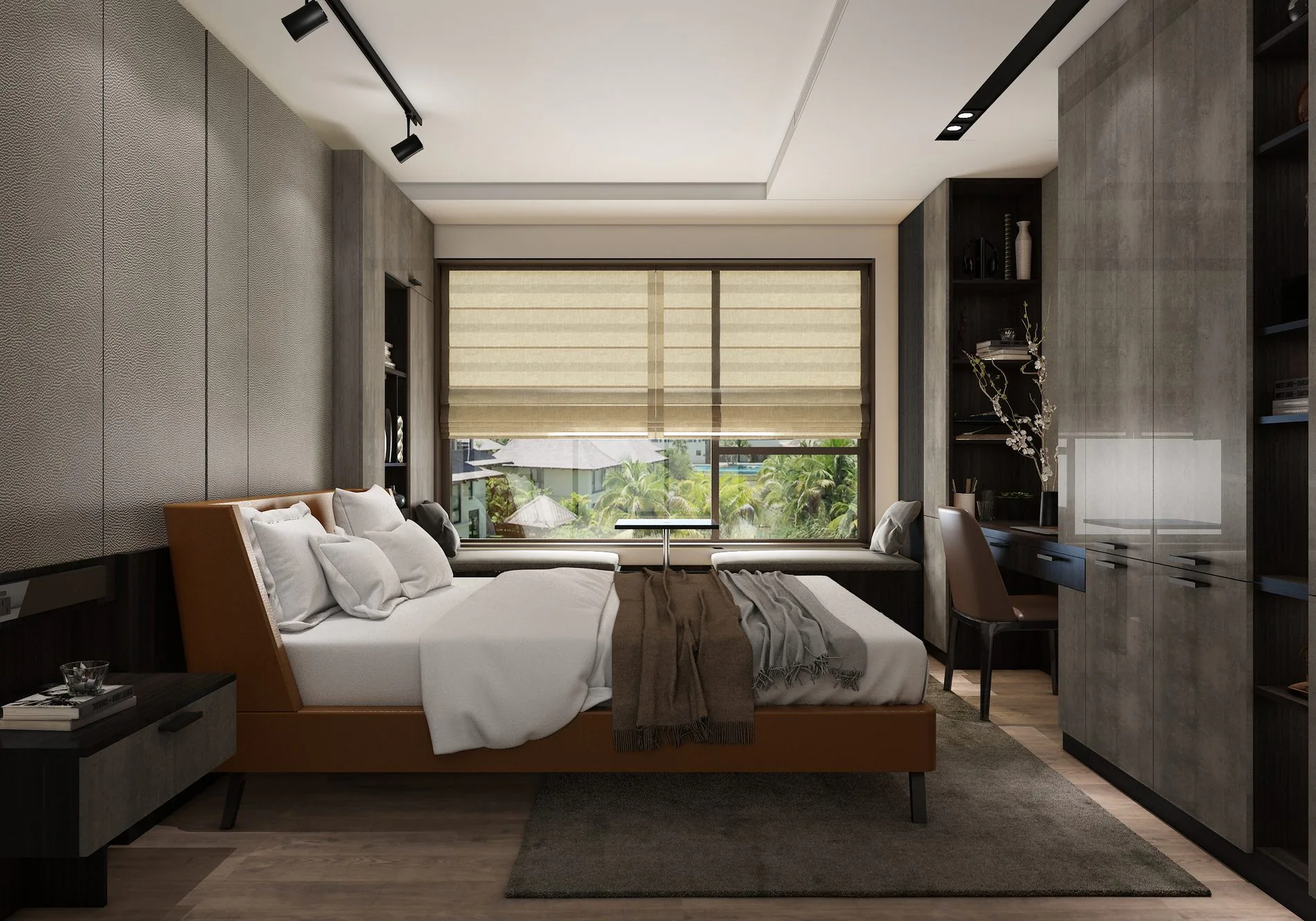 BERN living room with integrated cabinetry