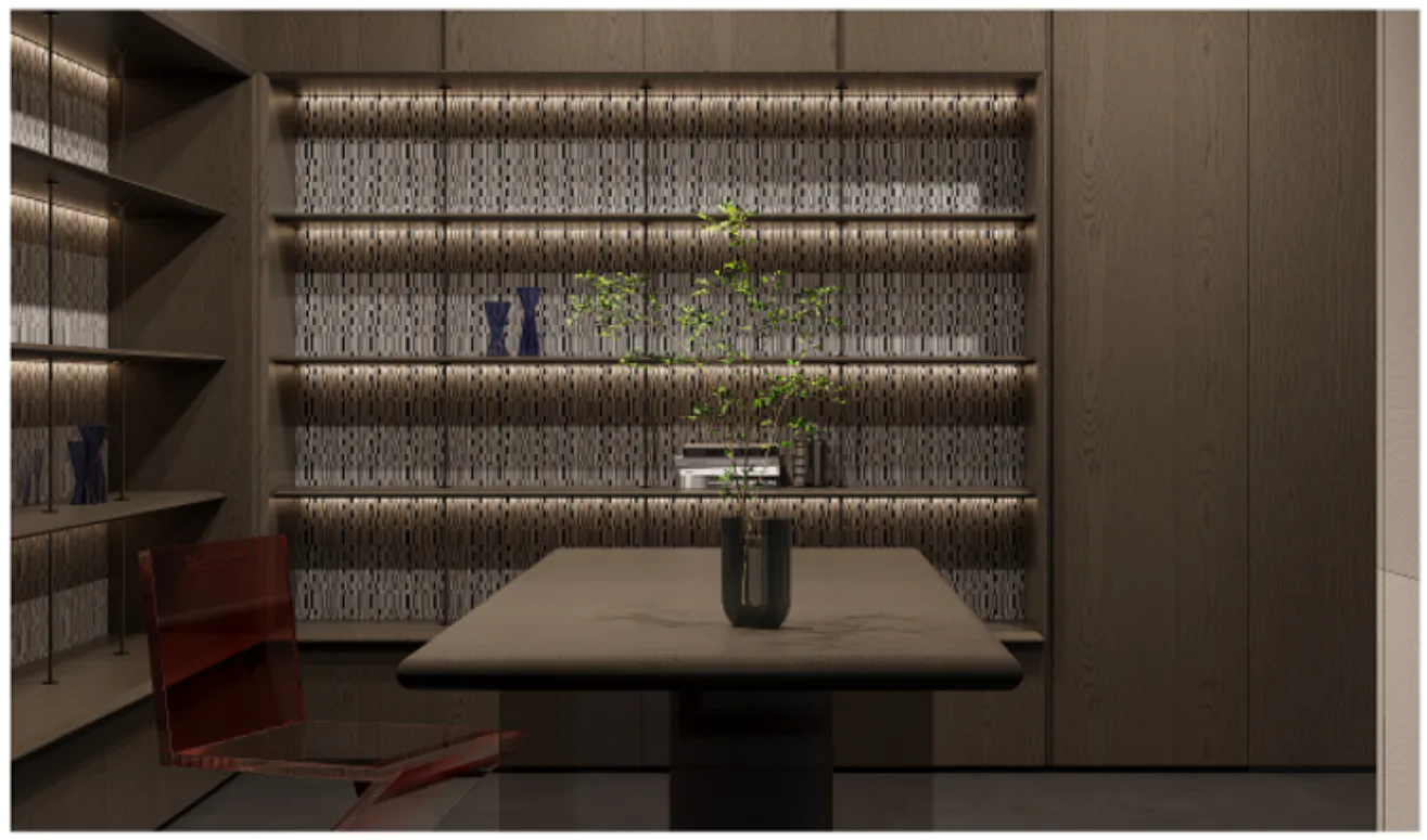 ROSSI 22mm illuminated study shelving