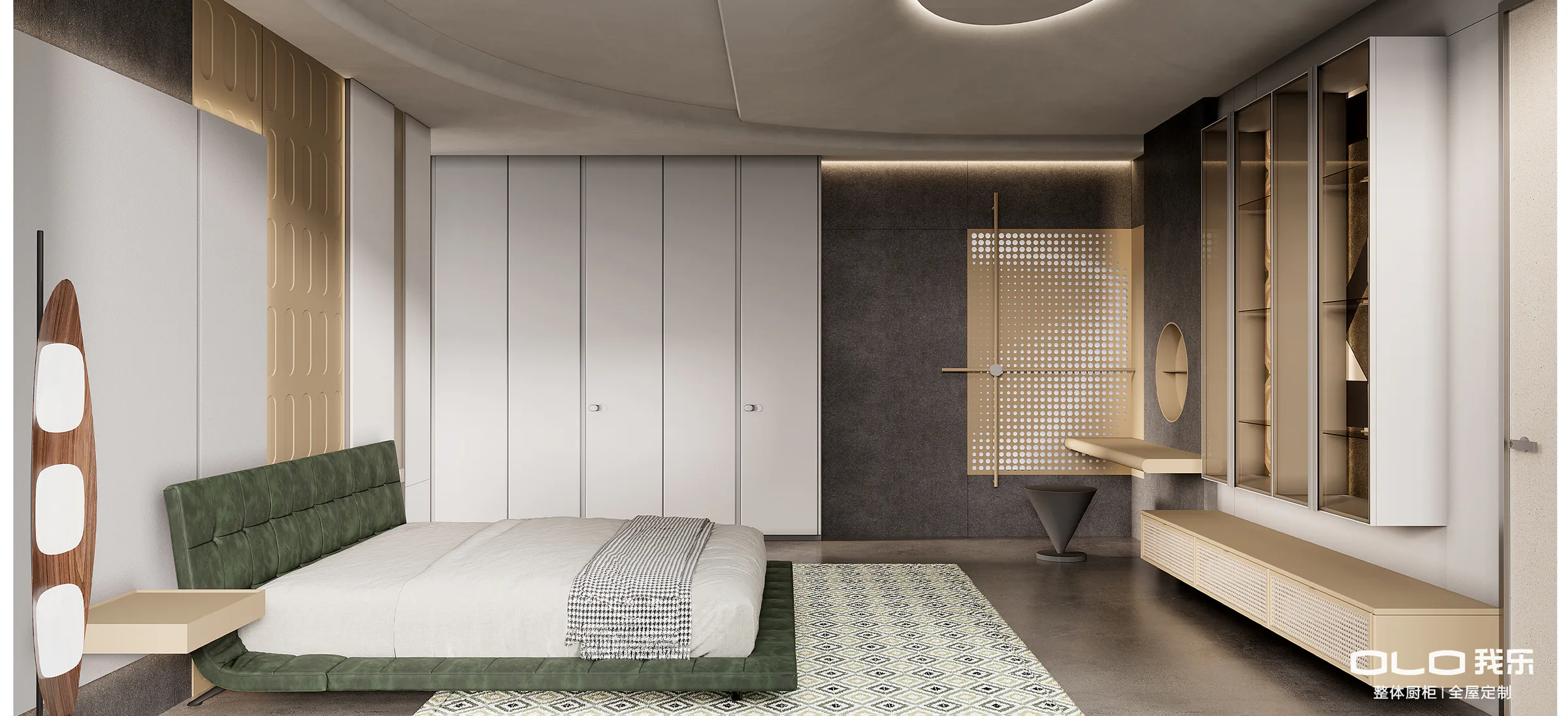 STELLAR bedroom with integrated whole-home cabinetry