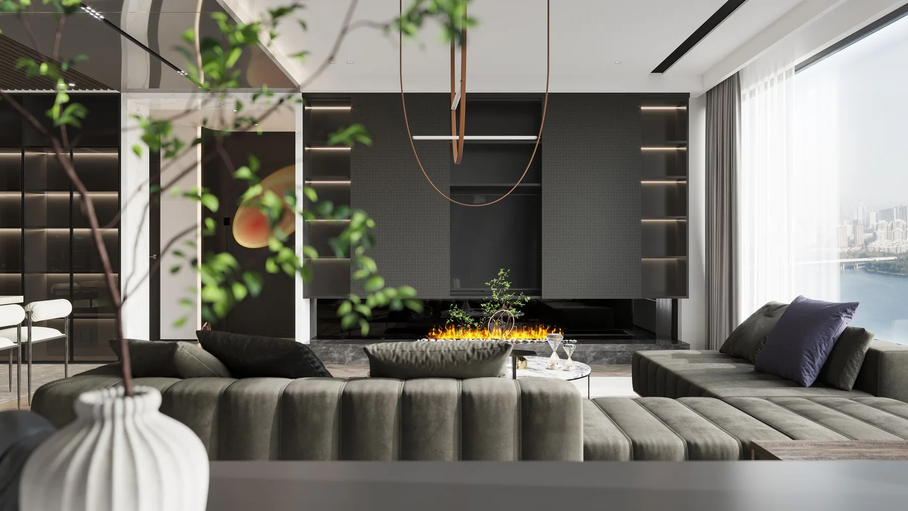 XUJIE integrated living-room cabinetry